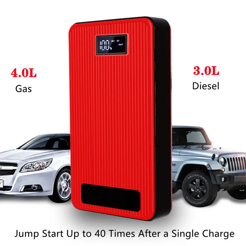 

New 800A Car Jump Starter 8000mAh Emergency Starting Device Portable Power Bank Car Battery Booster Buster for Petrol 4.0L