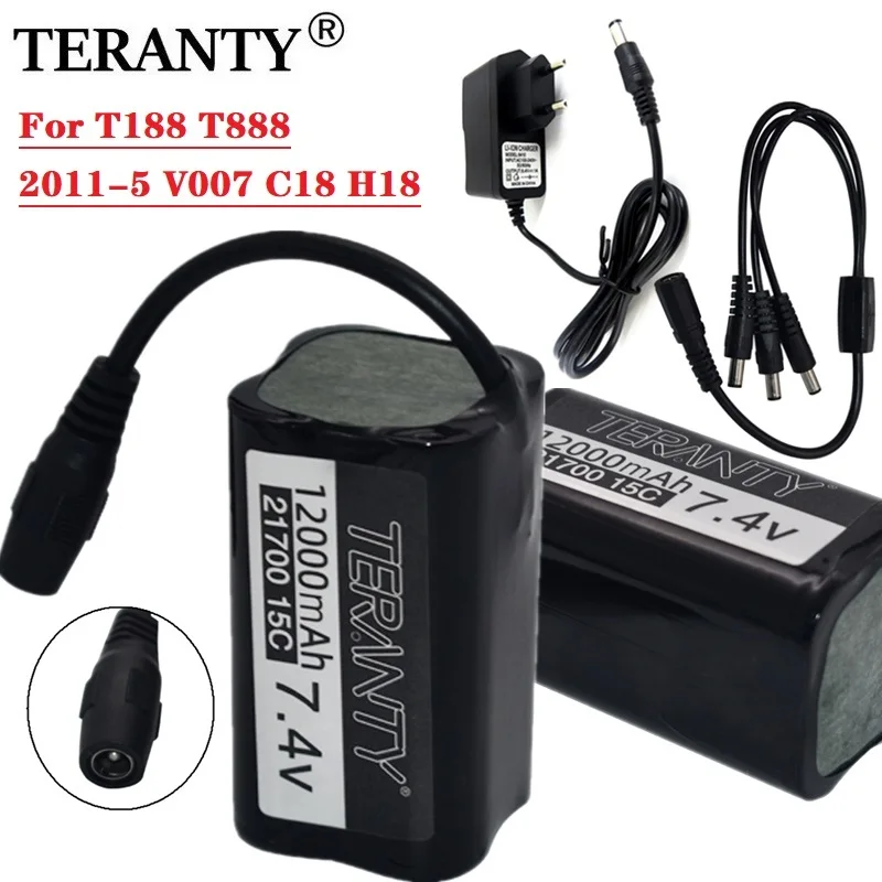 

TERANTY для T188 T888 2011-5 V007 C18 H18 запасные части для радиоуправляемой лодки аккумулятор и зарядное устройство 7,4 В 12000 мАч 18650