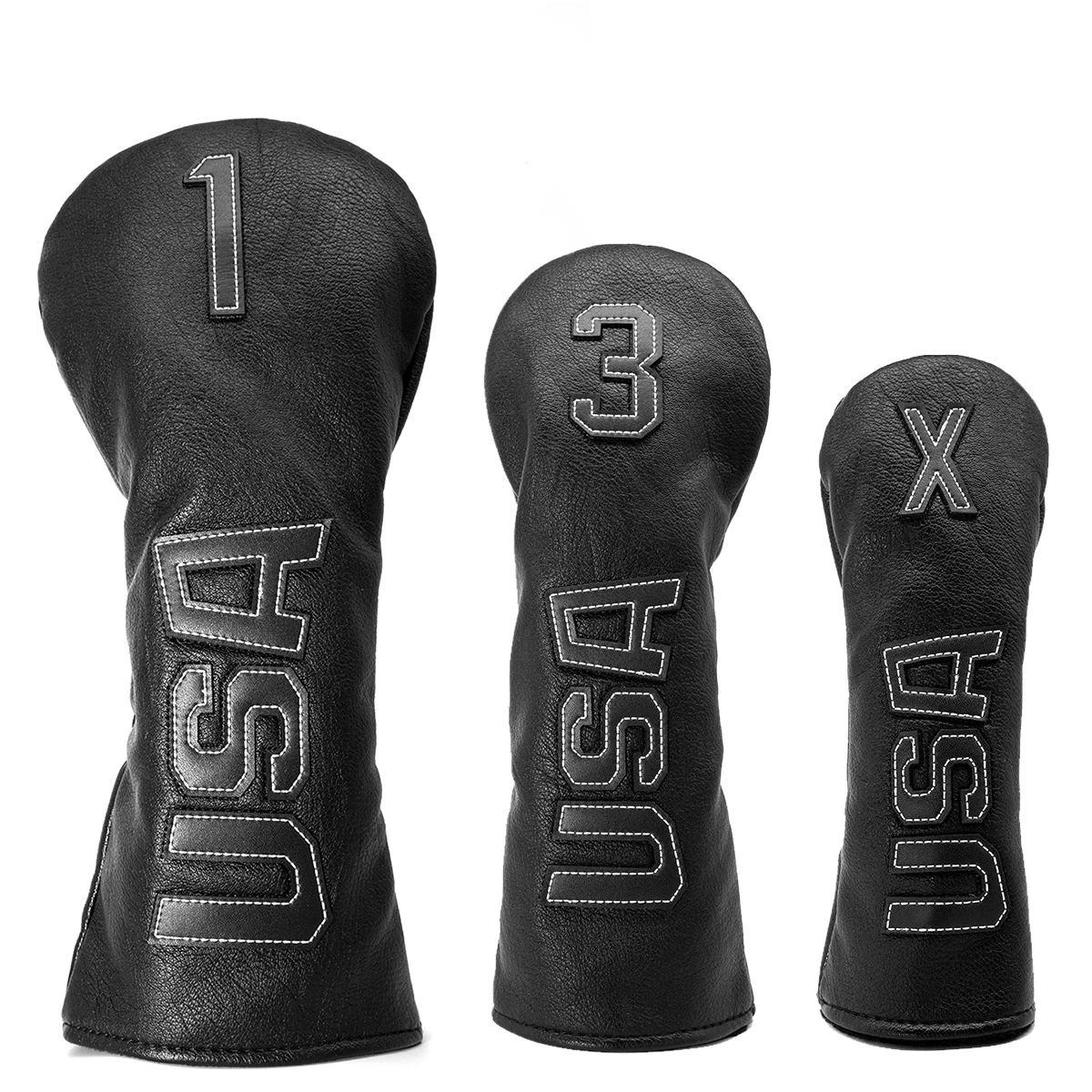 

Golf Club Headcover Set USA Amarica Golf Wood Cover 1 3 5 Driver Fairway Rescue Hybrid Headcovers with Tag