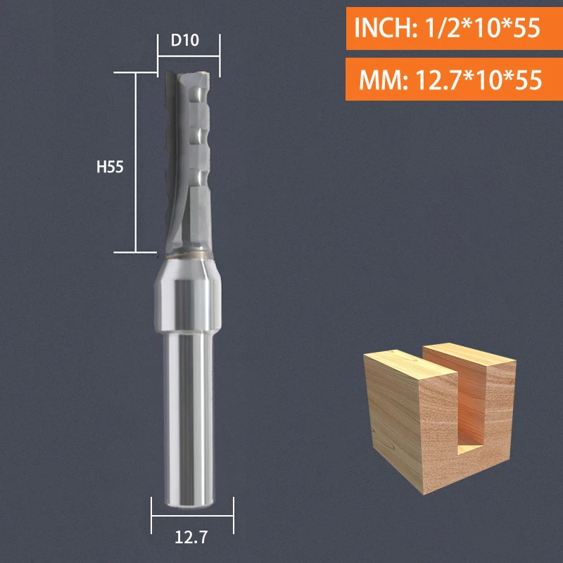 

Vsharp 3 Flutes TCT Straight Cutting Bit 12.7mm Fast Slotting Cutting Carbide Alloy Woodworking Router Bit For Wood MDF Plywood