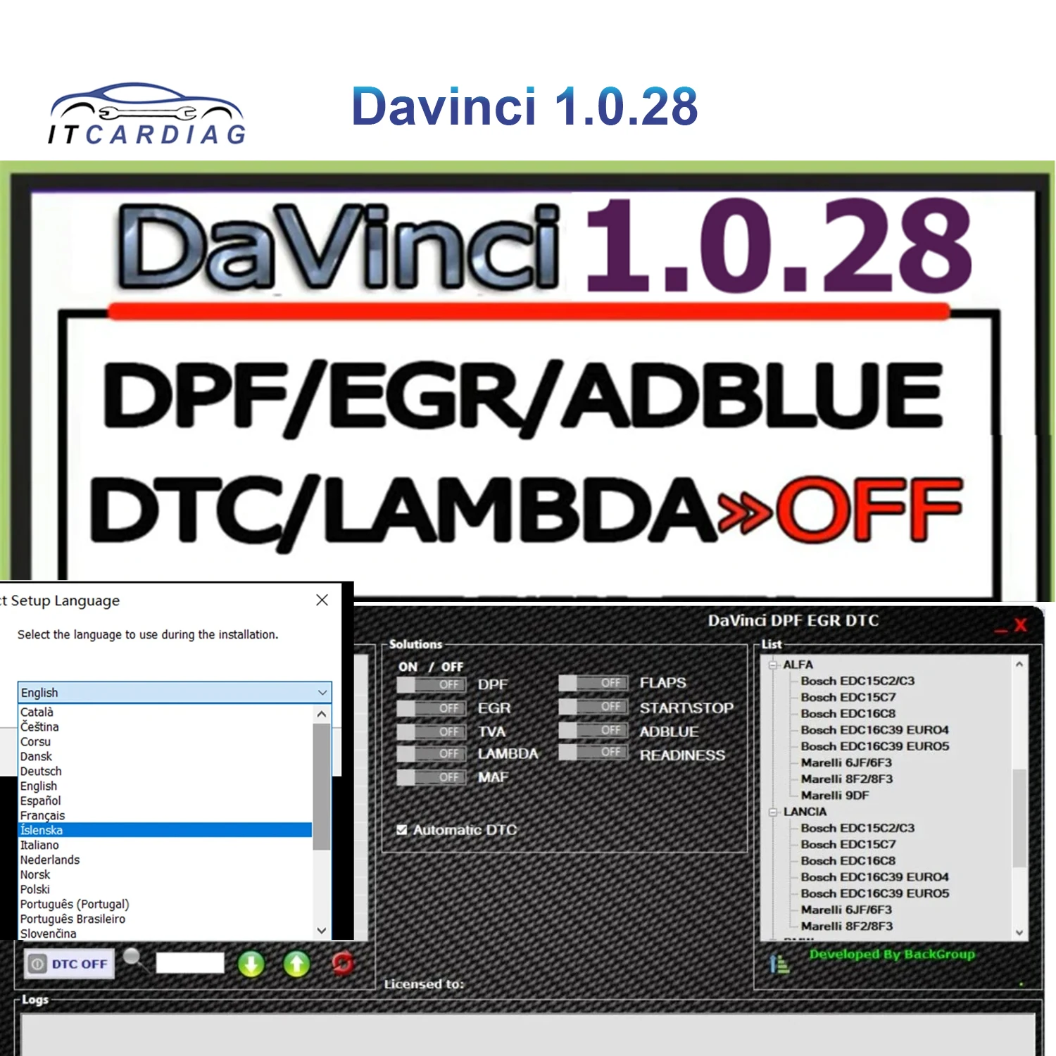 

Newest Davinci 1.0.28 Free Keygen For Multiple Computers PRO DPF EGR FLAPS ADBLUE OFF SOFTWARE CHIPTUNING REMAPPING