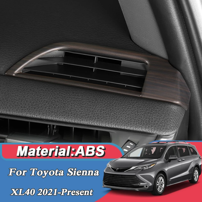 

2pcs For Toyota Sienna XL40 2021-Present ABS Car Styling Internal Dashboard Outlet Vent Sequins Sticker Frame Auto Accessory