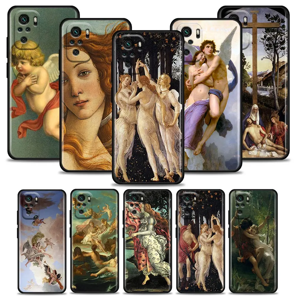 

Phone Case for Redmi 10 9 9A 9C 9i Case K20 K30 K40 Plus Note 10 11 Pro Soft Silicone Cover Art Painting The Birth Of Venus