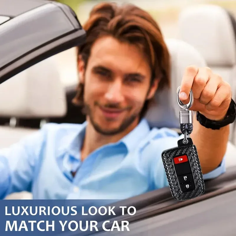 Для Toyota Key Shell чехол для брелока из углеродного волокна Tacoma 2016-2022 4Runner Sequoia RAV4 Tundra Land