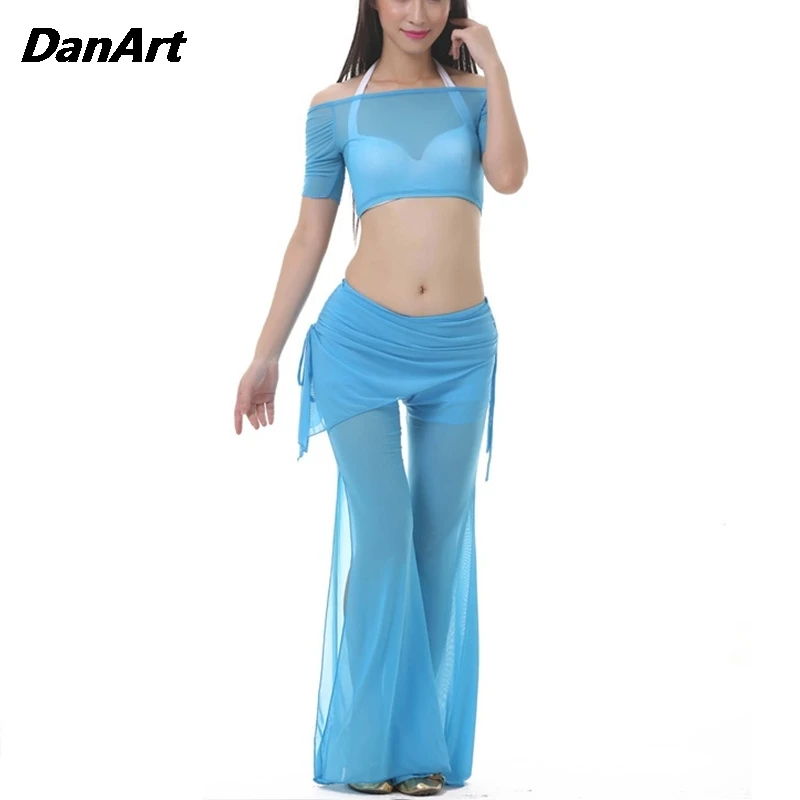 Комплект костюмов для танца живота из 2 предметов женский топ с открытыми плечами