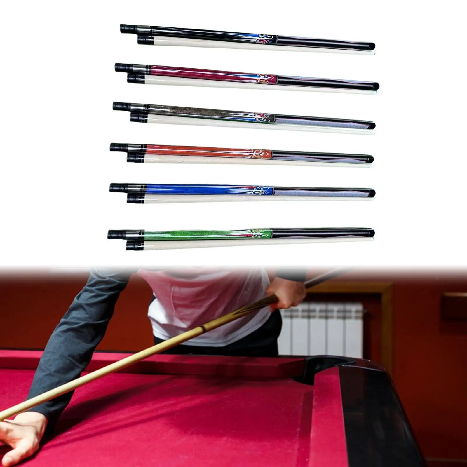 Бильярдный кий 1/2 сплит 57 дюймов для снукера начинающих игроков в бильярд мужчин