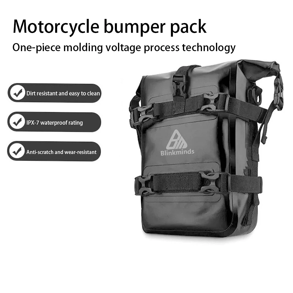 

Motorcycle Bumper Frame Side Crash Bars Waterproof Bag Fast Release Repair Engine Placement for Travel Backpack Black