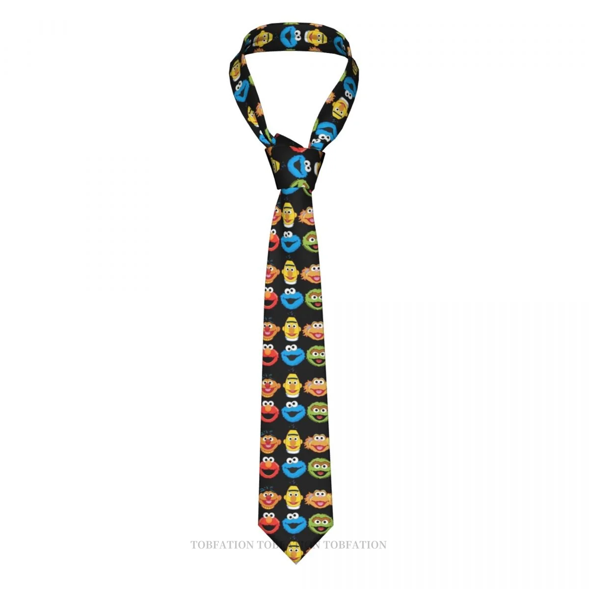 

Characters Print Ties Sesame Street Casual Unisex Neck Tie Shirt Decoration Narrow Striped Slim Cravat