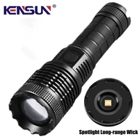 most professional tactical long rang flashlight 5 lighting mode super bright 500lm zoom aluminum alloy waterproof torch