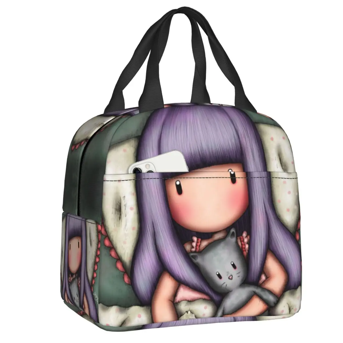 

Santoro Gorjuss And Cat Insulated Lunch Bag for Women Waterproof Lovely Girl Cooler Thermal Lunch Box Office Picnic Travel