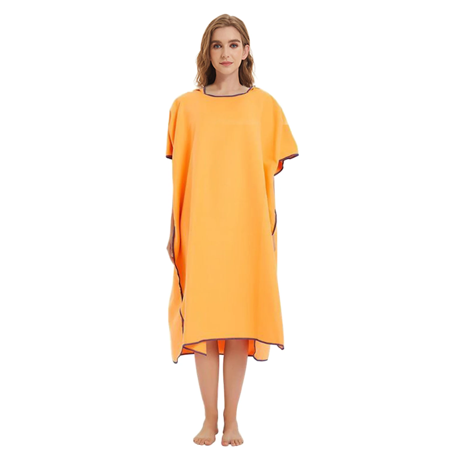 

Men Women One Size Diving Soft Travel Washable Swimmer With Hood Sleeve Quick Drying Wetsuit Changing Robe Towel Lightweight