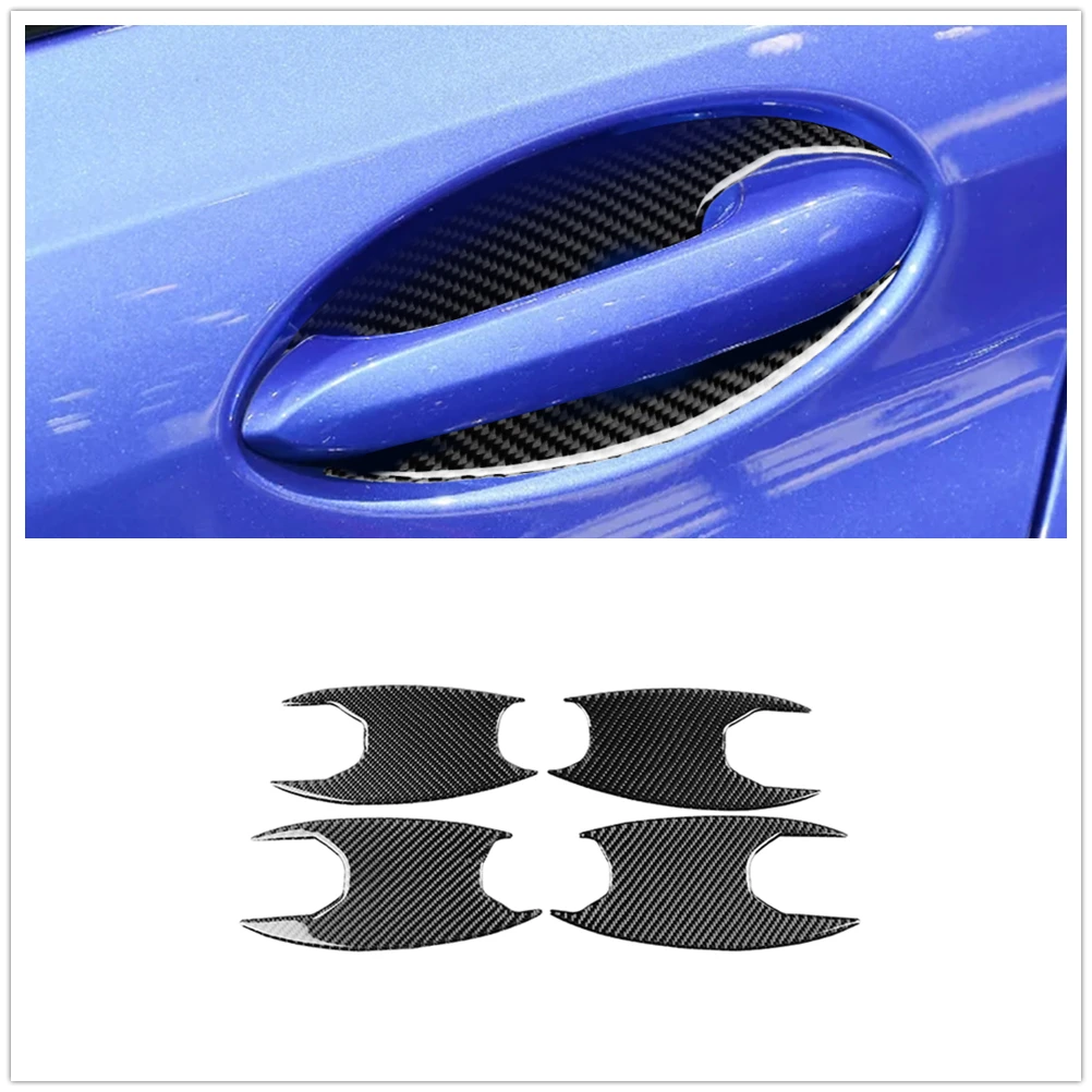 

4pcs Exterior Door Handle Bowl Cover Trim For BMW 3 Series G20 2019-2020 Carbon Fiber Car Handknob Panel Sticker