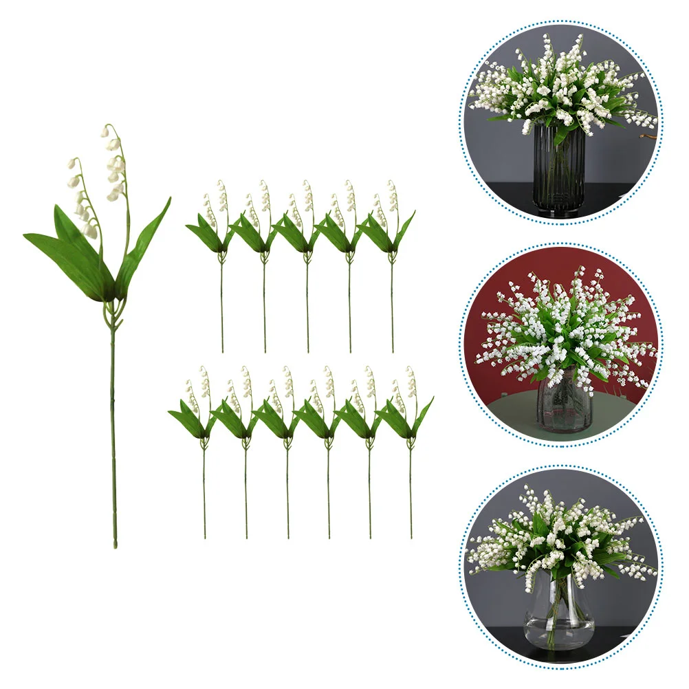 

Orchid Flowers Flower Artificial Lily Valley Bouquets Stems Fake Thebell Bouquet Wedding Faux Picks Bulbs Decoration Floral