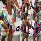 Куртка женская оверсайз на молнии, тонкая верхняя одежда с принтом, длинным рукавом и завязкой, с капюшоном, с карманами, в стиле ретро, в повседневном стиле, осень