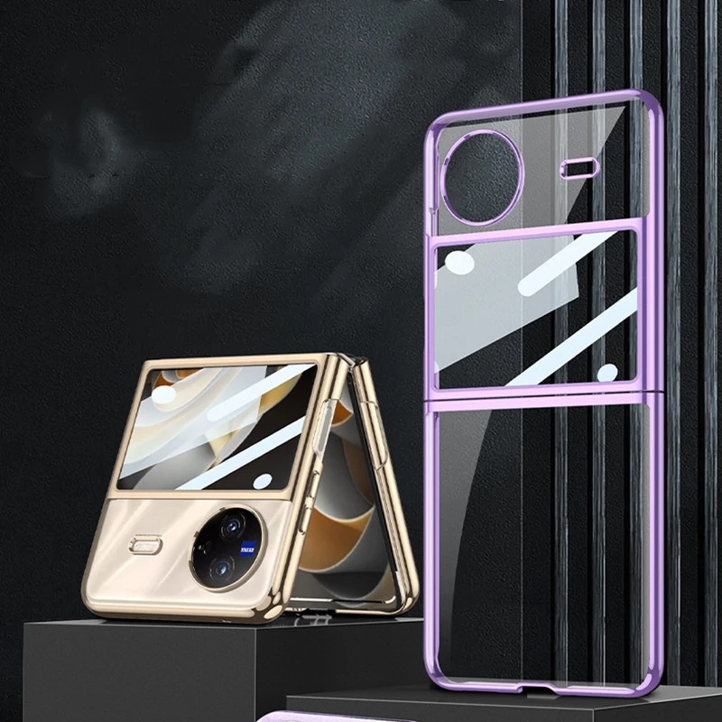 

Transparent Plating Cover For VIVO X Flip Case Slim Clear Hard Plastic Fundas For VIVO X Flip With Screen Protector