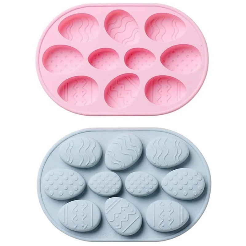 

Easter Silicone Cake Mold DIY Easter Egg Chocolate Mold Candy Molds 2Pcs 10 Cavities Gingerbread Baking Tools 3D Fondant