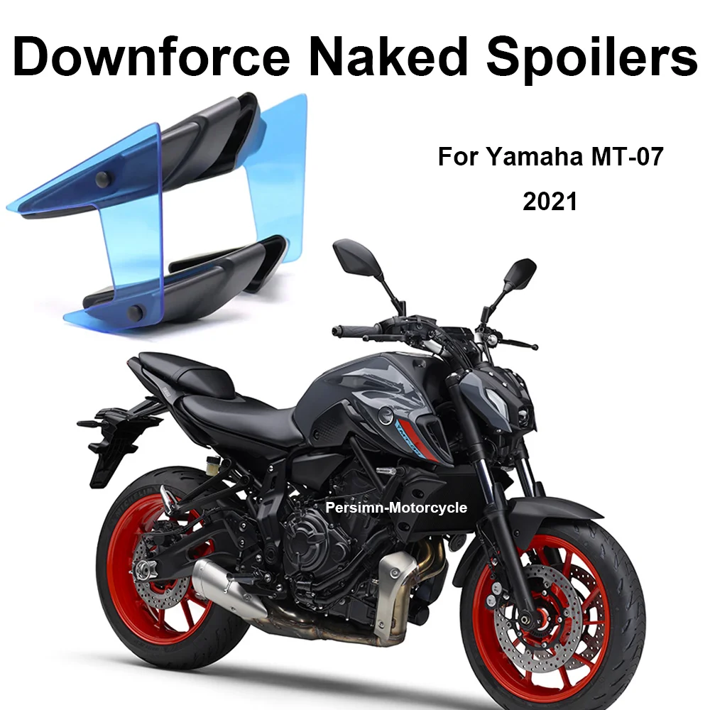 Фото Для Yamaha MT-07 MT07 2021, детали, спойлеры с фиксированным крылом, боковая прижимная сила, голые крылышки, новые обтекатели, дефлекторы крыльев для мотоцикла MT 07 №1