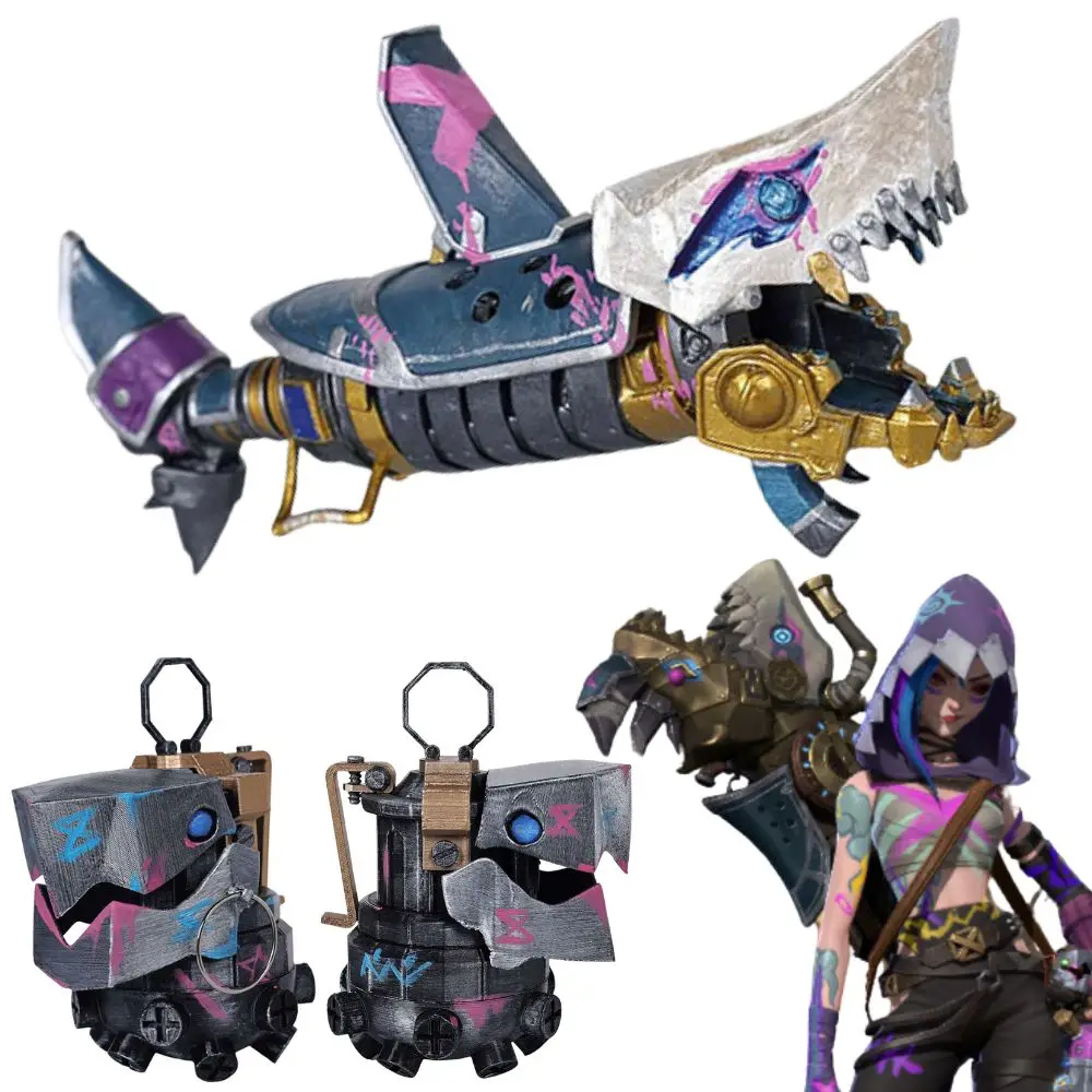 Arcane Jinx косплей акула оружие орнамент брелок реквизит фантазия LOL костюмы