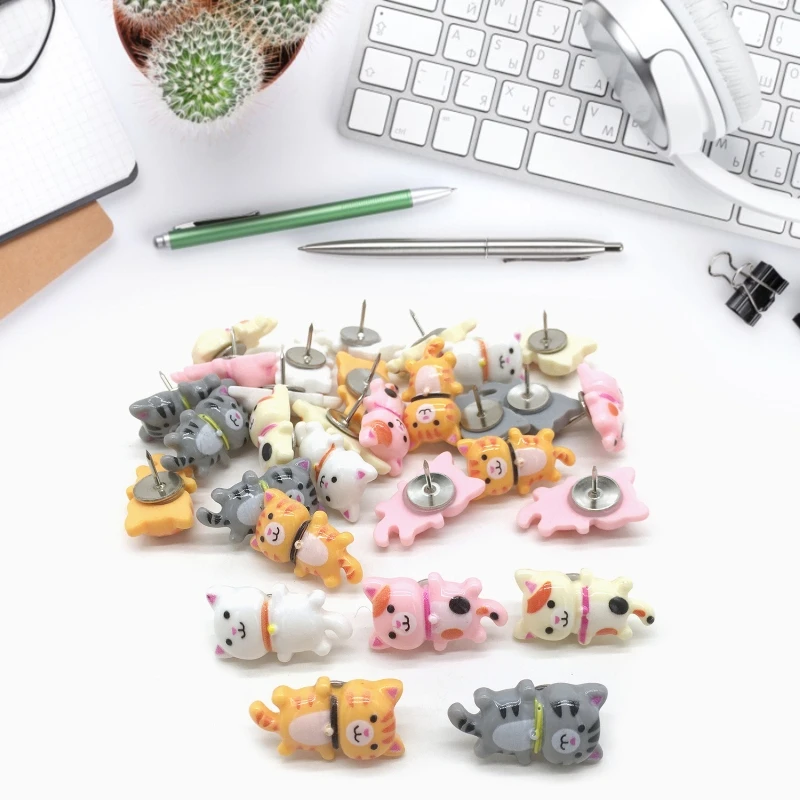 

30Pcs Decorative Push Pins Cork Board Tacks Bulletin Board Thumb Tack Decoration for Home Office Photo Walls Map Boards H8WD