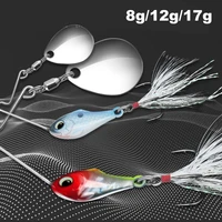 8g12g17g metal mini vib bait treble hook with spoon fishing lure pin crankbait vibration spinner sinking lure fishing tackle