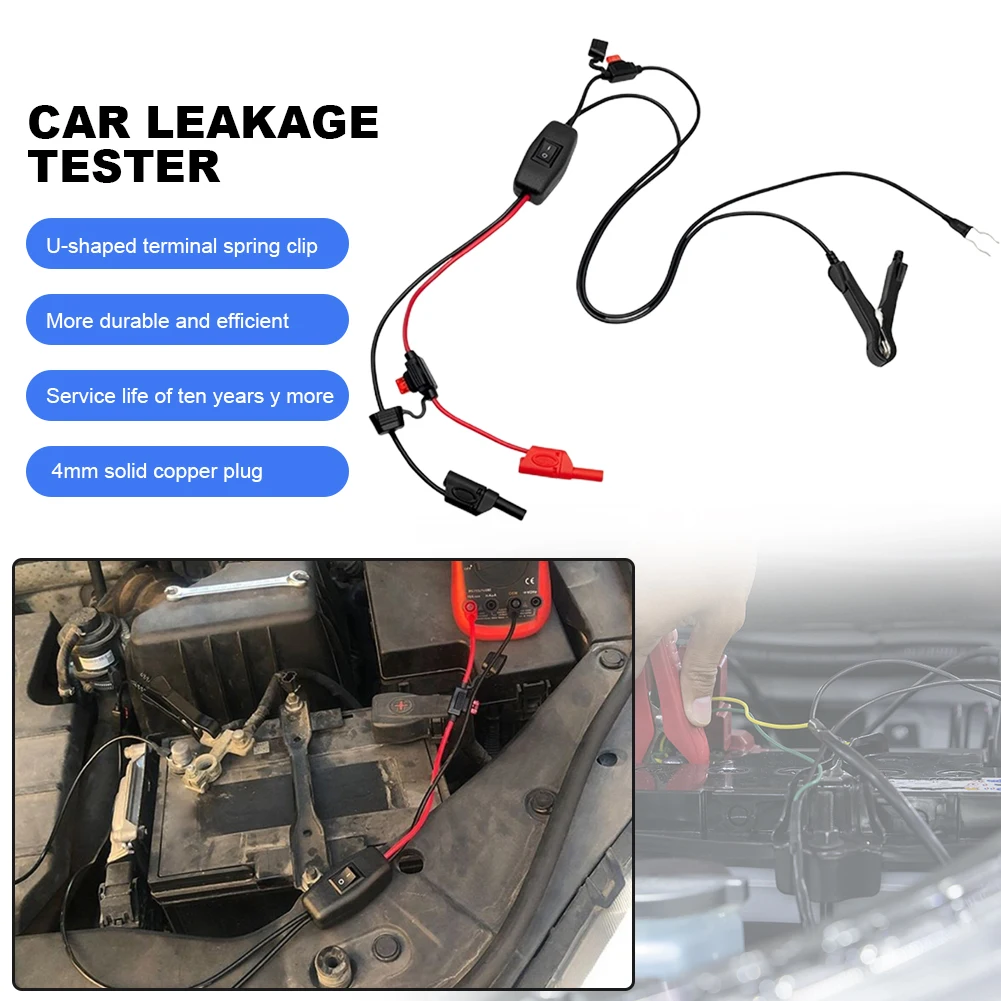 

Car Leakage Tester U Spring Clamp Battery Current Detector with 4mm Copper Plug Car Leakage Detector Automobile Diagnostic Tools