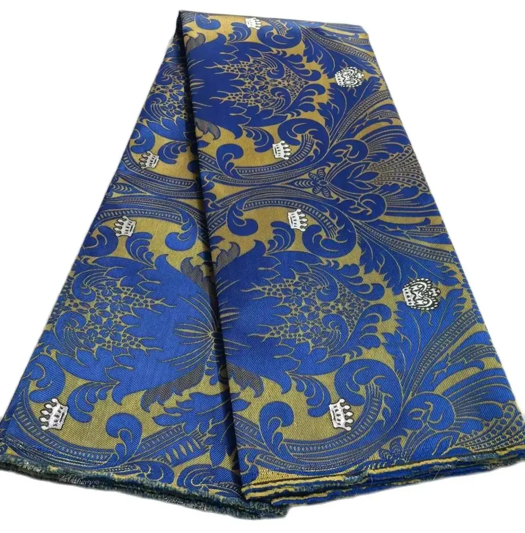 5 ярдов дамасская кружевная ткань нигерийская парча материалы Aso Oke оригинальная