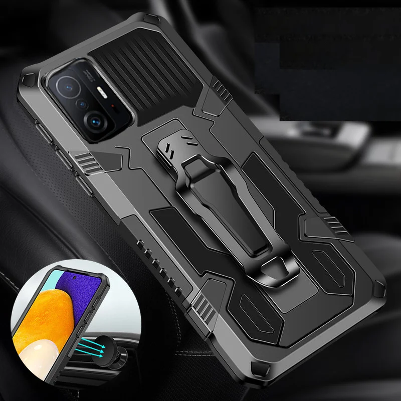 

For Mi 11T 11TPro Case 11T 11TPro Shockproof Armor Stand Holder Belt Clip Cover For Xiaomi 11T 11i Mi 10T 11 Lite 5G NE Capa