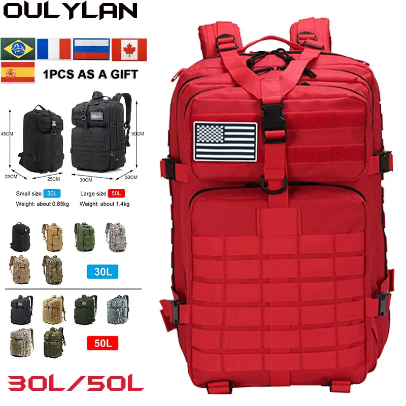 

Тактический рюкзак 30 л/50 л, уличный рюкзак, рюкзаки для кемпинга и охоты, нейлоновый водонепроницаемый военный рюкзак, сумка для рыбалки