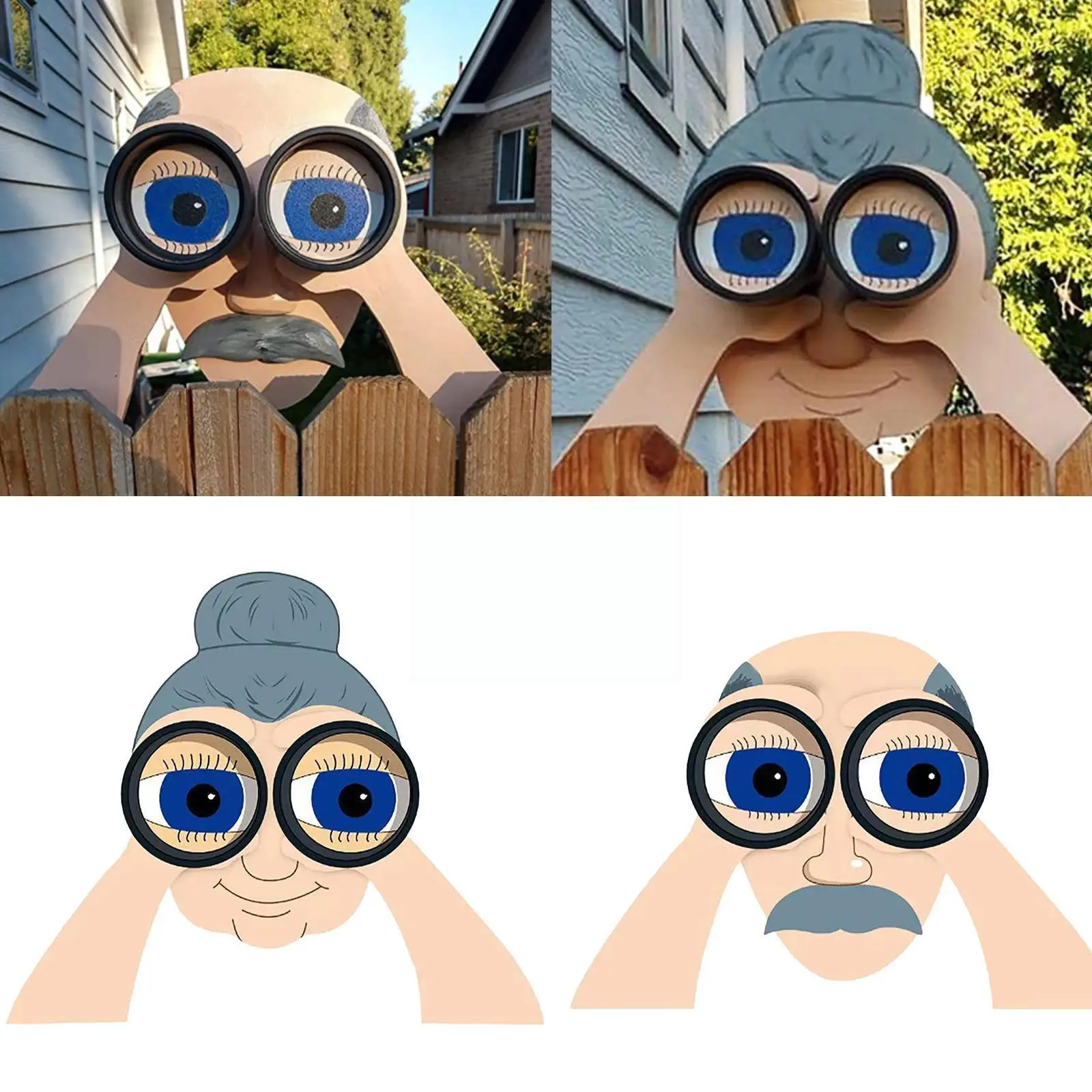 

Fence Decoration Nosy Old Man And Lady Garden Yard Father's Decoracion Garden Gift Art Outdoor Decoration Day Dropship Exte V3E8