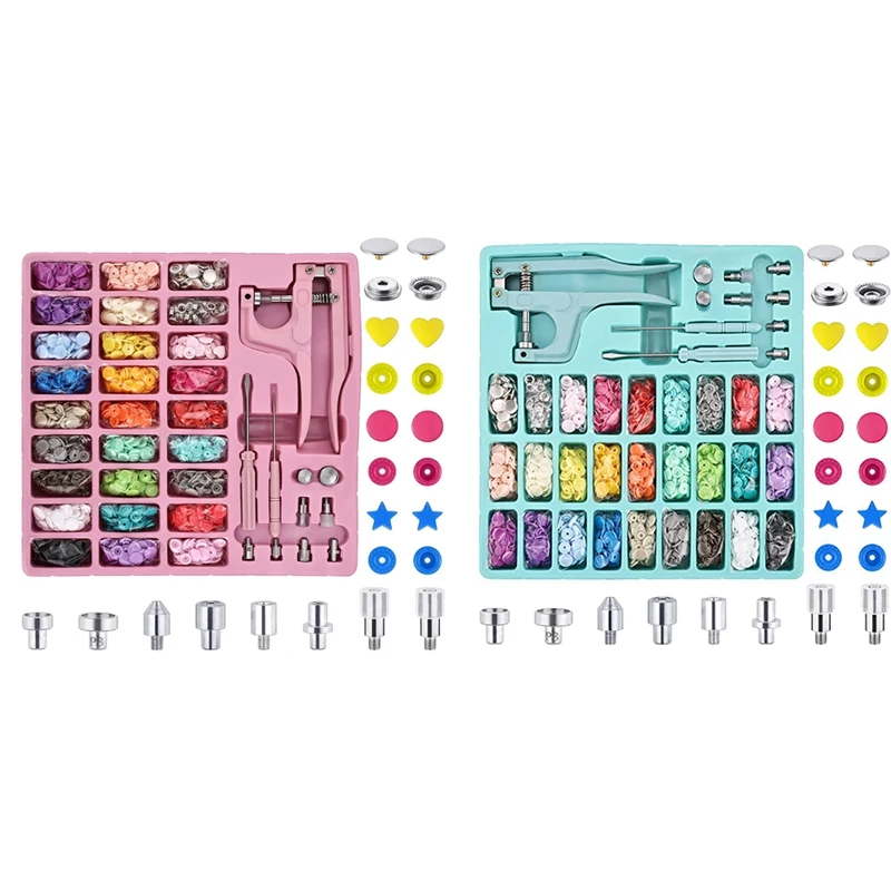 

T5 Plastic And Metal Snap Buttons With Snaps Pliers Set,Colorful Round,With Metal Snap Buttons For Clothes Sewing,Bibs