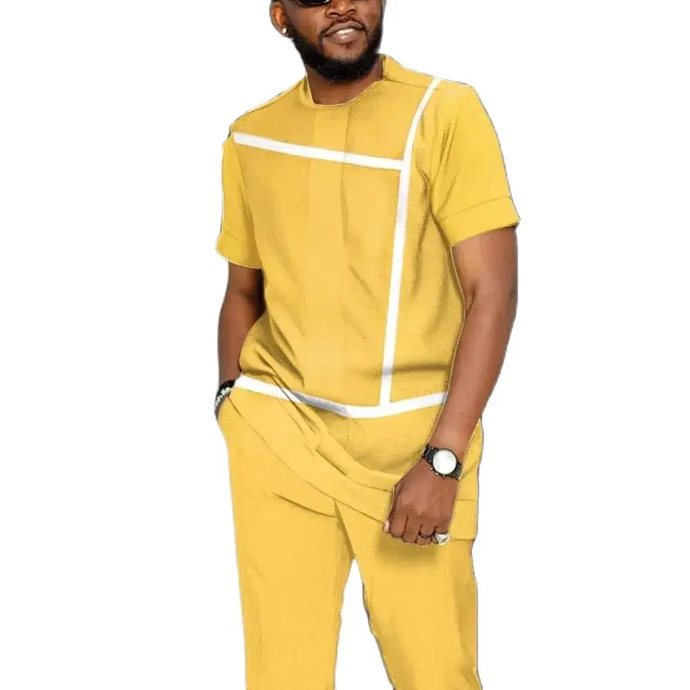 Summer men's Trousers Tracksuit Striped 3D Printed Fashion Outfit For Male Casual Jogging Tshirt+Pants 2 Piece Set Man Clothing