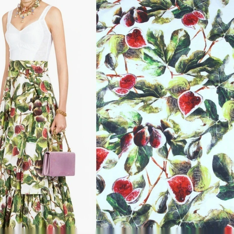 

Italian Luxury Brand Natural Pure Cotton Poplin Printed Fabric Cloth Clothing Fashion Shirt Fabrics for Dress Per Meter Sewing