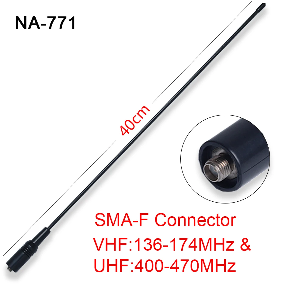 10pcs NA-771 40cm SMA-F VHF UHF Walkie-Talkie Antenna For Kenwood Baofeng UV 5R UV 82 BF888S  For HYT Two Way Radio 144/430M