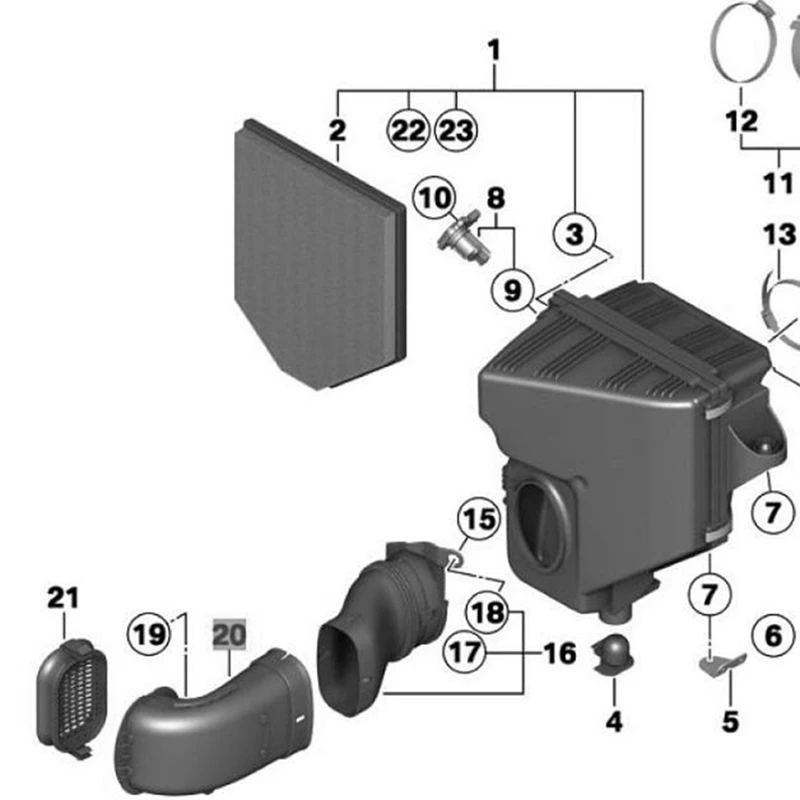 Впускная трубка автомобиля впускная воздушная труба воздушный фильтр замена