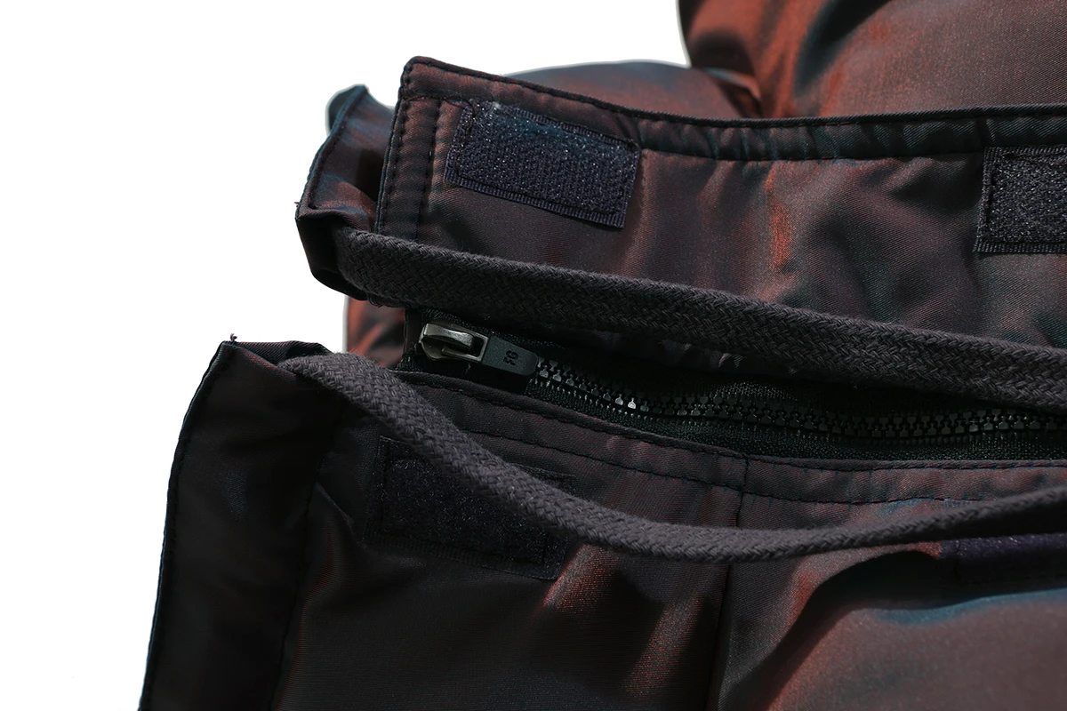 Padded Jackets Parka Streetwear Hip Hop Full Zip Reflective Jacket Coat Casual Tops Outwear Winter Thick Windbreaker Warm Cotton
