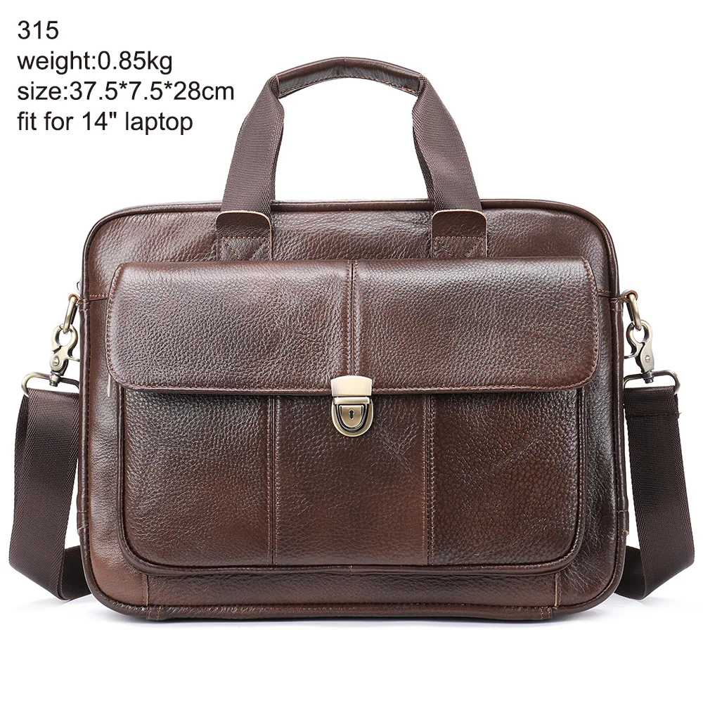 

Men's Leather Bags Man Leather Laptop Bag For Document A4 Briefcase For Teens Men Business Portfolio Tote Messenger Bags