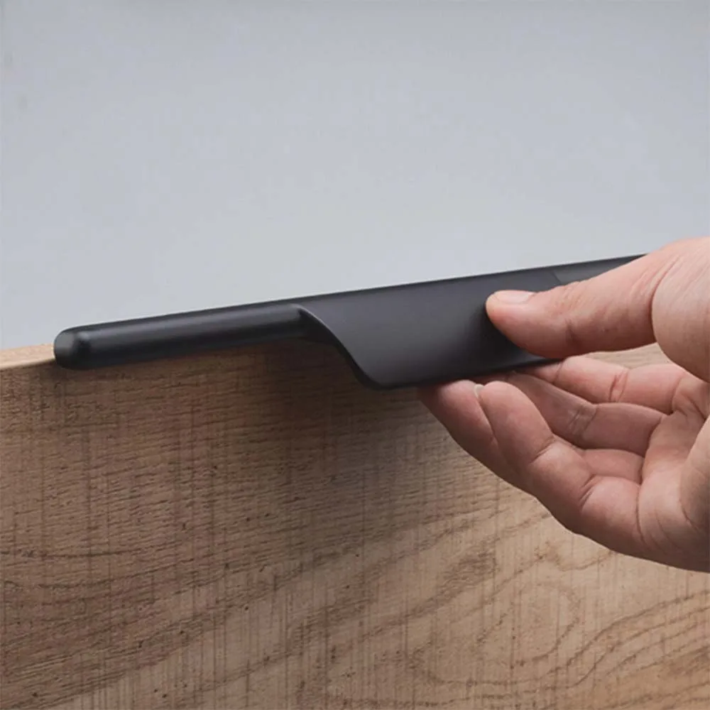 

Cabinet Door Cabinet Drawer Dark Handle Modern Minimalist Nordic American Black Invisible Wardrobe Door Handles for Furniture