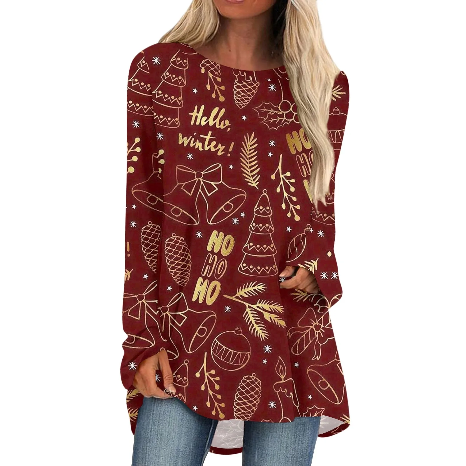 

Женский Повседневный осенний пуловер в стиле хип-хоп с длинным рукавом и круглым вырезом