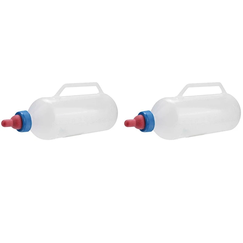 

2X 1L Lamb Nursing Bottle Feeding Goat Milk Bottle With Handle Plastic Durable