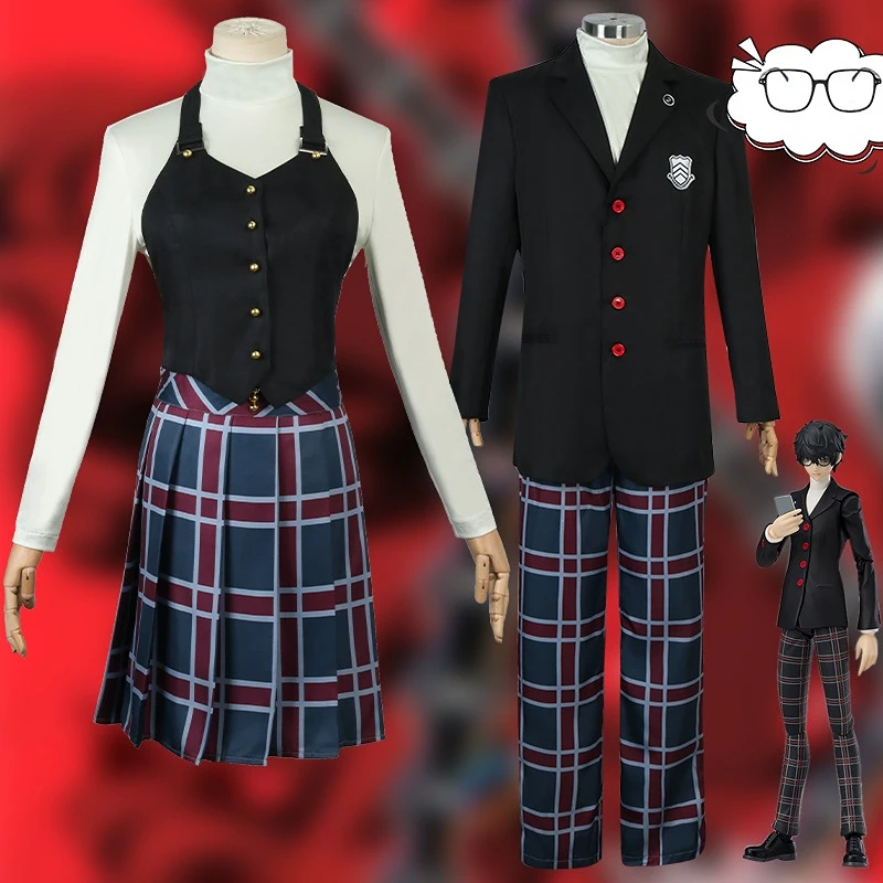 

Game Persona 5 Kurusu Akira Joker Amemiya Ren Cosplay Suit Queen Makoto Niijima JK School Uniform Dress Outfit Halloween Costume