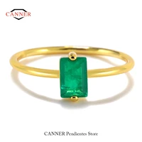 canner fashion luxury real 925 sterling silver round charm emerald gemstone ring for women female fine jewelry accessories gifts