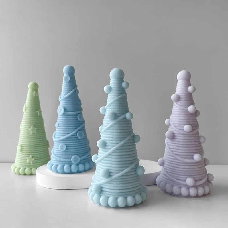 

Christmas Tree Scented Silicone Candle Mold DIY Decoration for Christmas Wedding 3D Handmade-Soap Mold Gypsum Ornament
