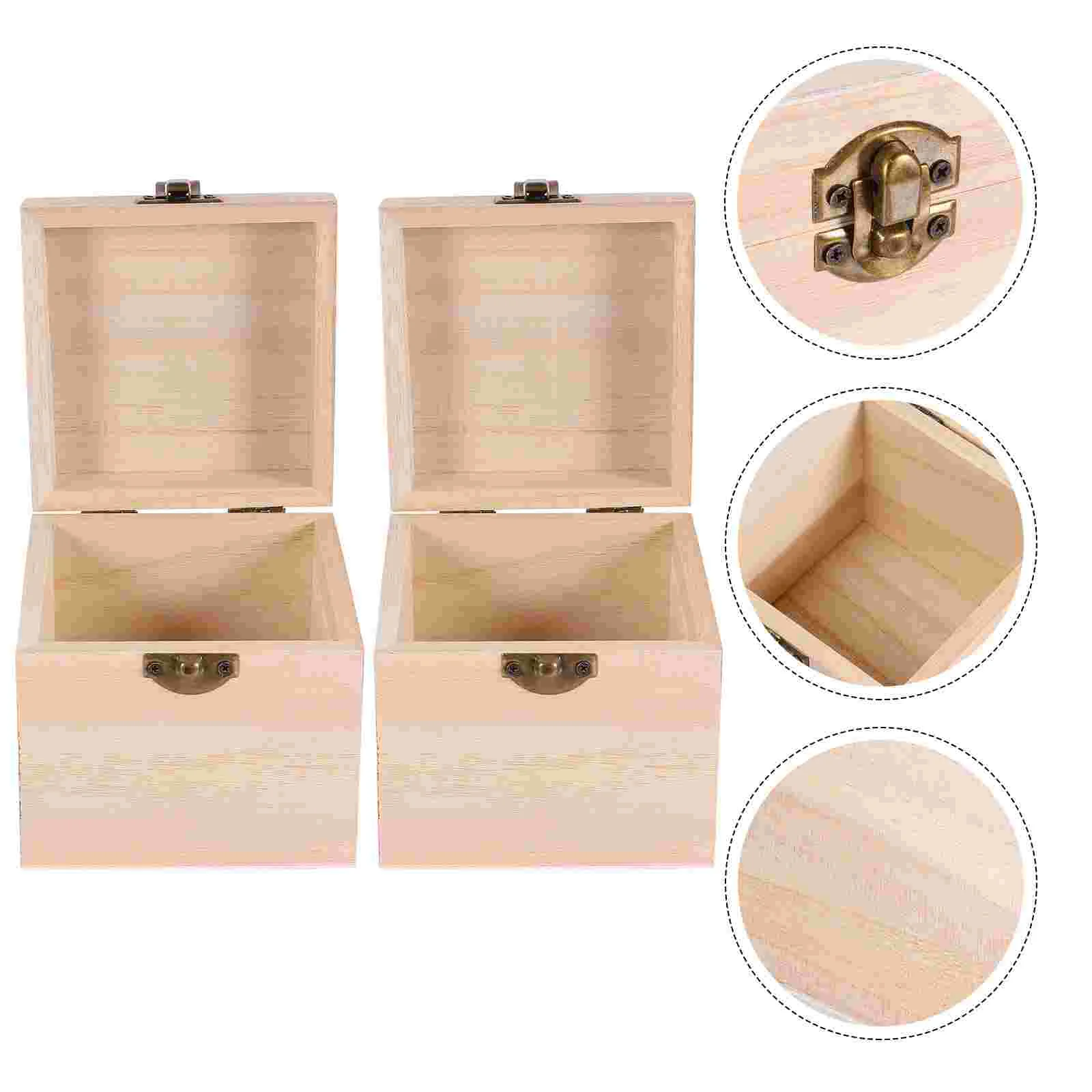 

Wooden Storage Box Rustic Home Decor Gift Packing Jewelry Treasure Boxes Preserved Flower