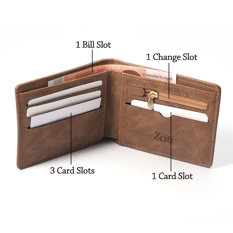 Photo Wallet Men Customize Multifunction Short Small Pu Leather Bifold Vintage Personalized Picture Text Purse Father's Day Gift