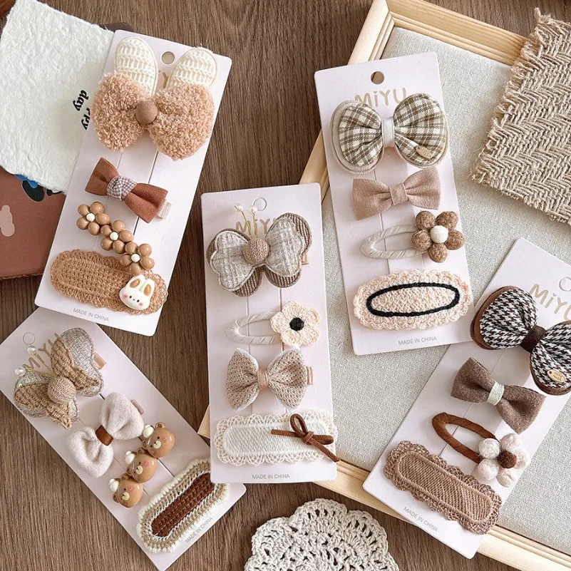 4 шт. милые плюшевые заколки для волос с героями мультфильмов маленьких девочек