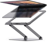 almoz laptop stand aluminum computer riser ergonomic adjustable height laptop stand for desk portable elevate laptop riser