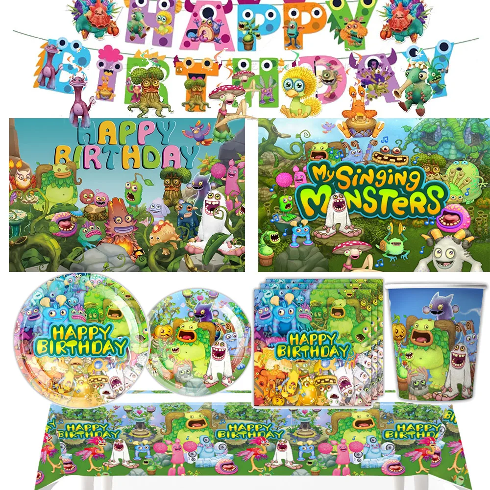 Мой Поющий Монстр тематический геймер украшения на день рождения подарок для