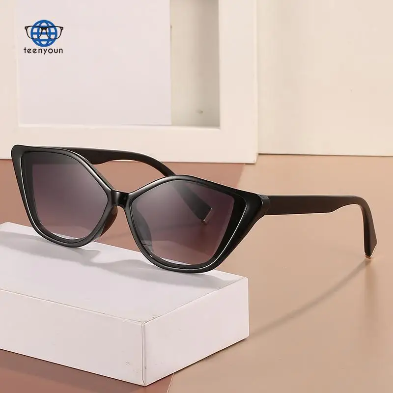 

Teenyoun New Cat Eye Shades Trend Small Frame Multicolor Fashion Metal Accessories Color Matchin Sunglasses Sun Glasses