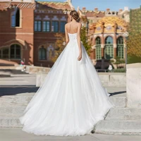 boho chic a line wedding dresses 2022 for women strapless bride gowns princess lace appliques white bridal dress robe de mari%c3%a9e