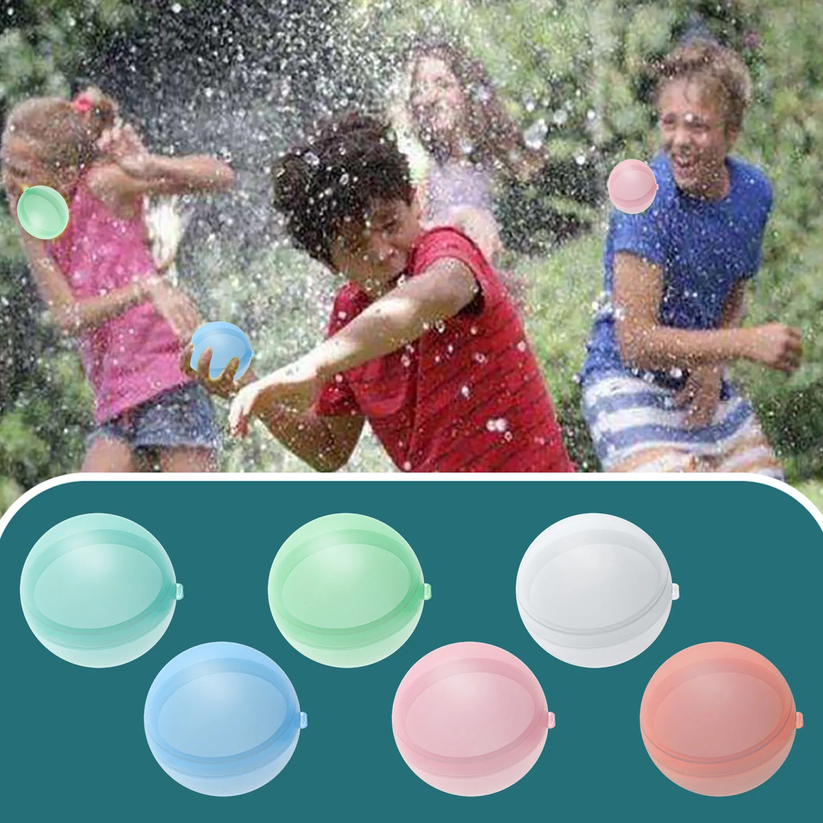 

6pcs Reusable Water Balloons Quick Filling Self Sealing Bomb Waterfall Ball for Child& A Dult Summer Outdoor Water Pool Toy